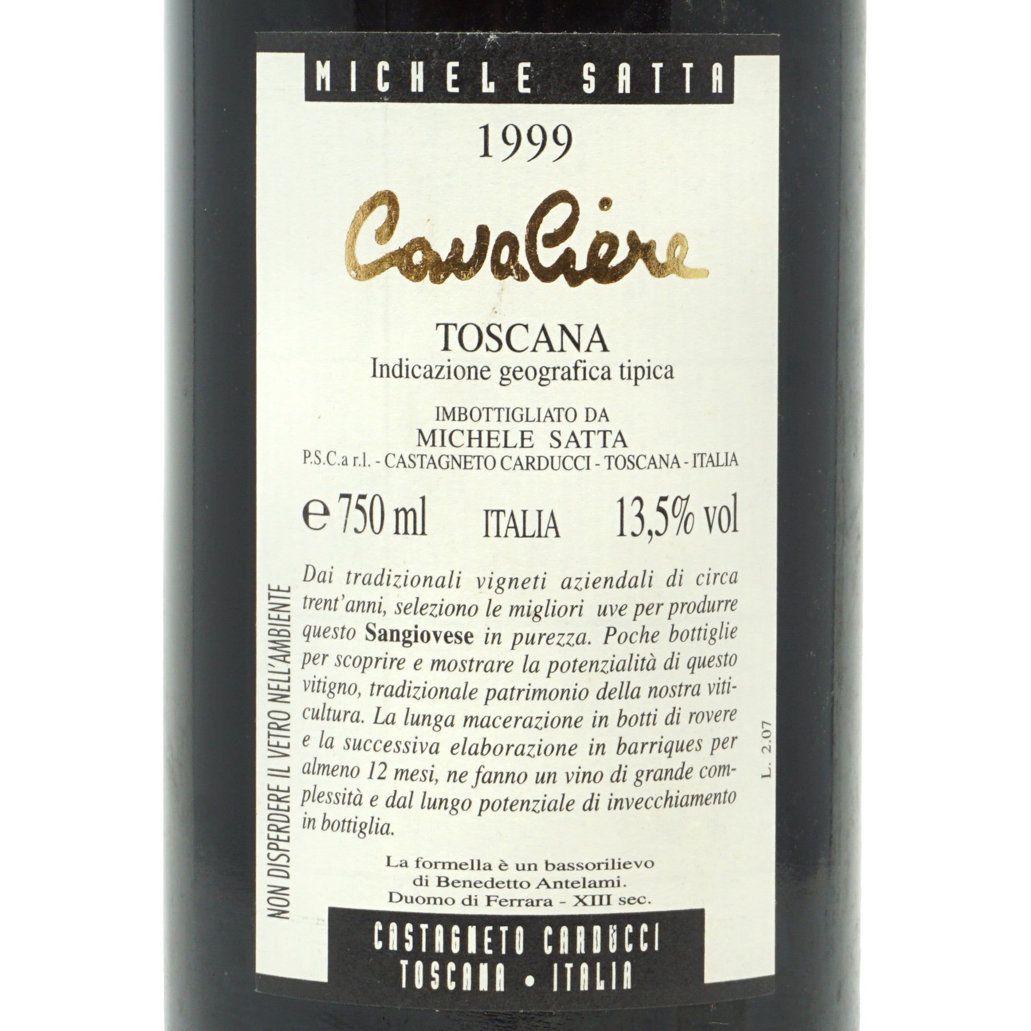 Cavaliere 1999 igt Toscana Michele Satta lt.0,750