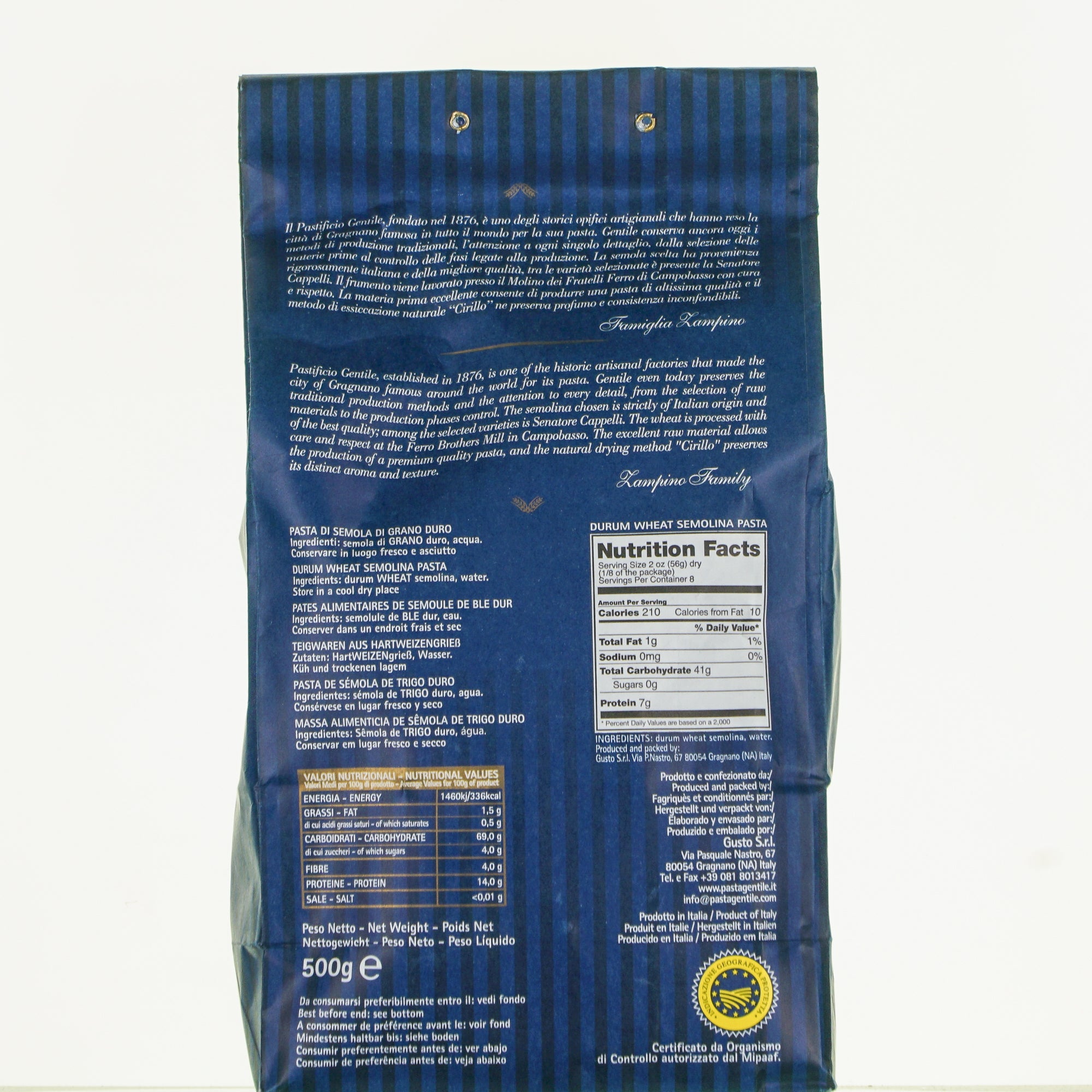 Paccheri Pasta di Gragnano Gentile 500g