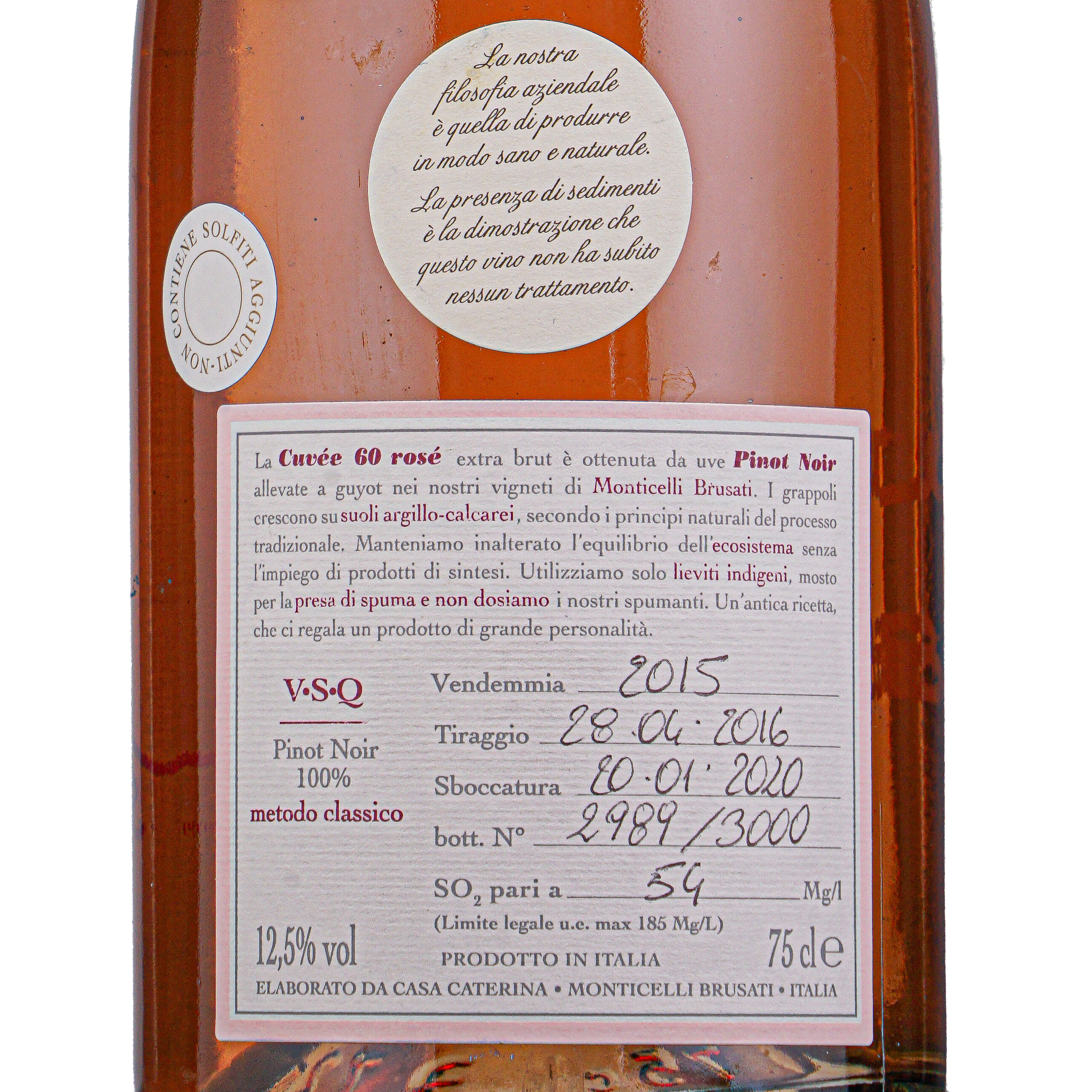 CUVEE 60 NATURE ROSE' BRUT V.ETICHETTA lt.0,750