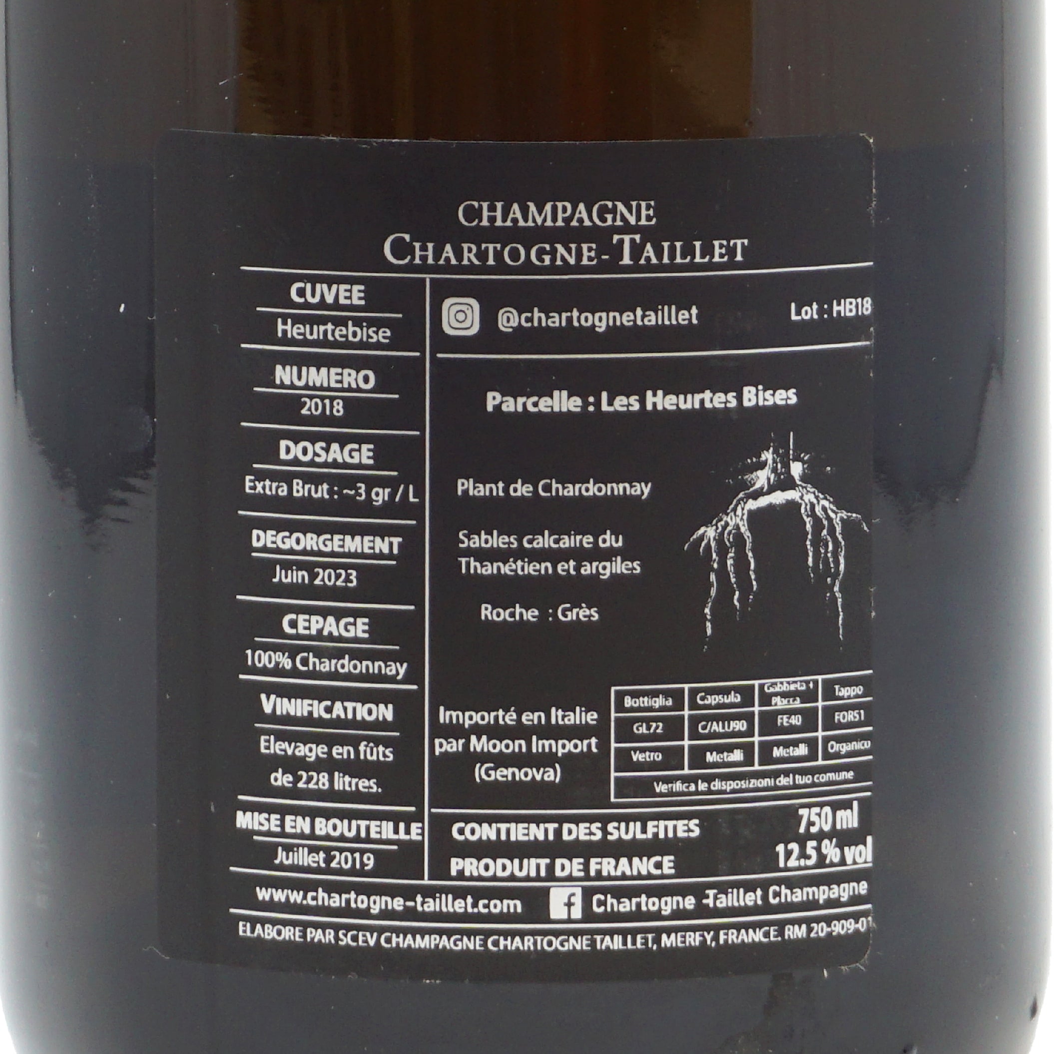 Champagne Heurtebise 2018 Blanc de Blancs Extra Brut Chartogne-taillet lt.0,750