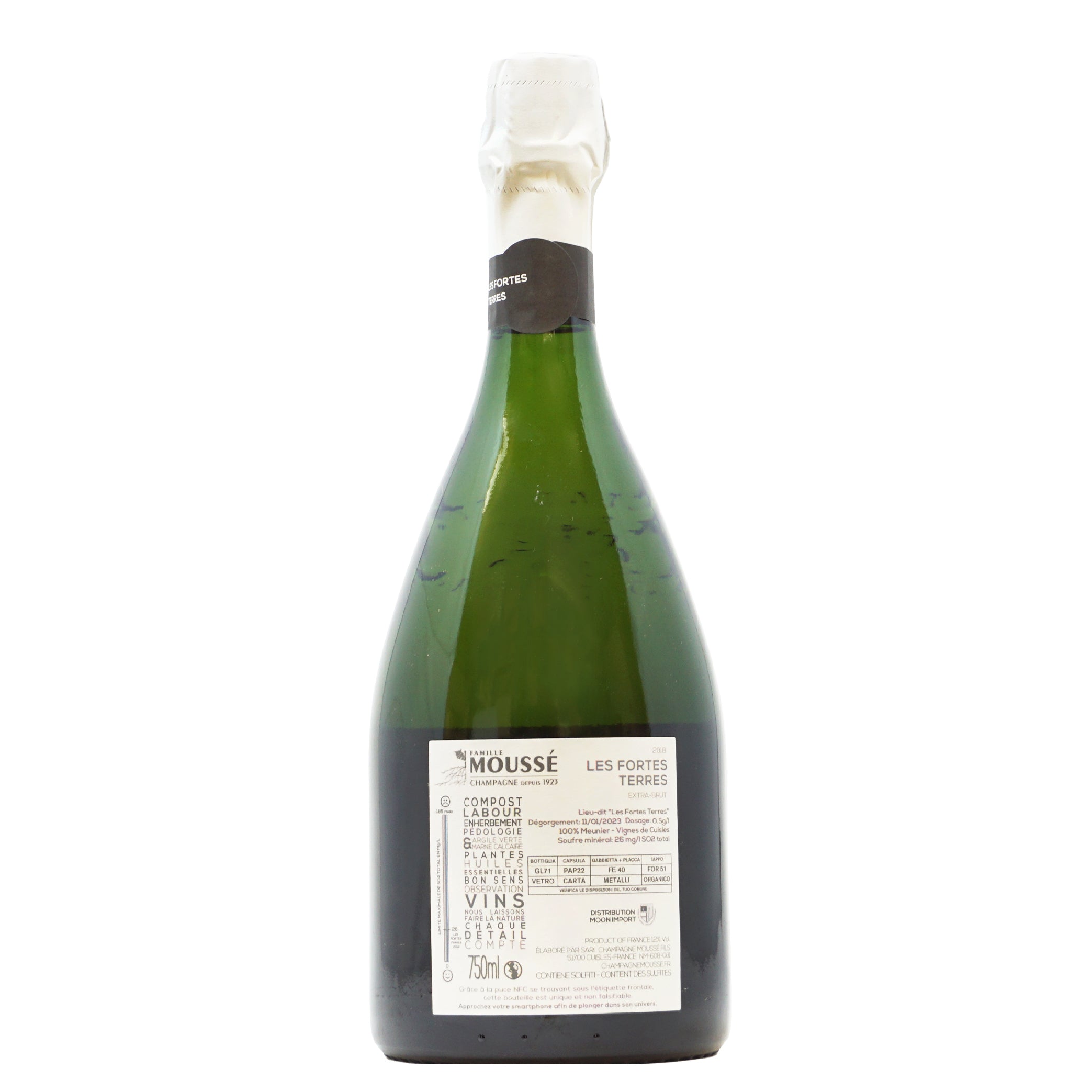 Champagne les Fortes Terres 2018 Extra Brut Mousse Fils lt.0,750