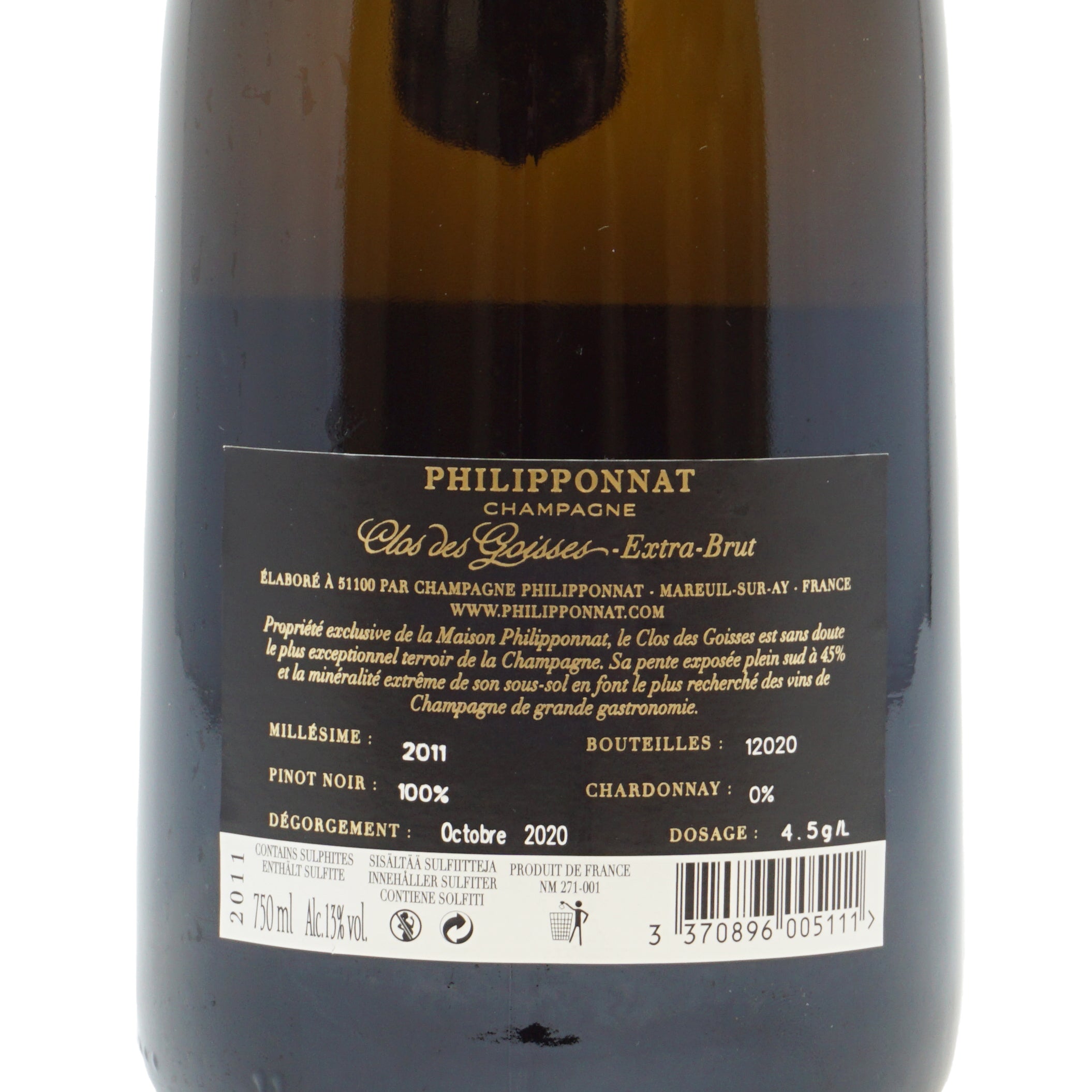 Champagne Clos de Goisses 2011 extra brut Philipponnat lt.0,750
