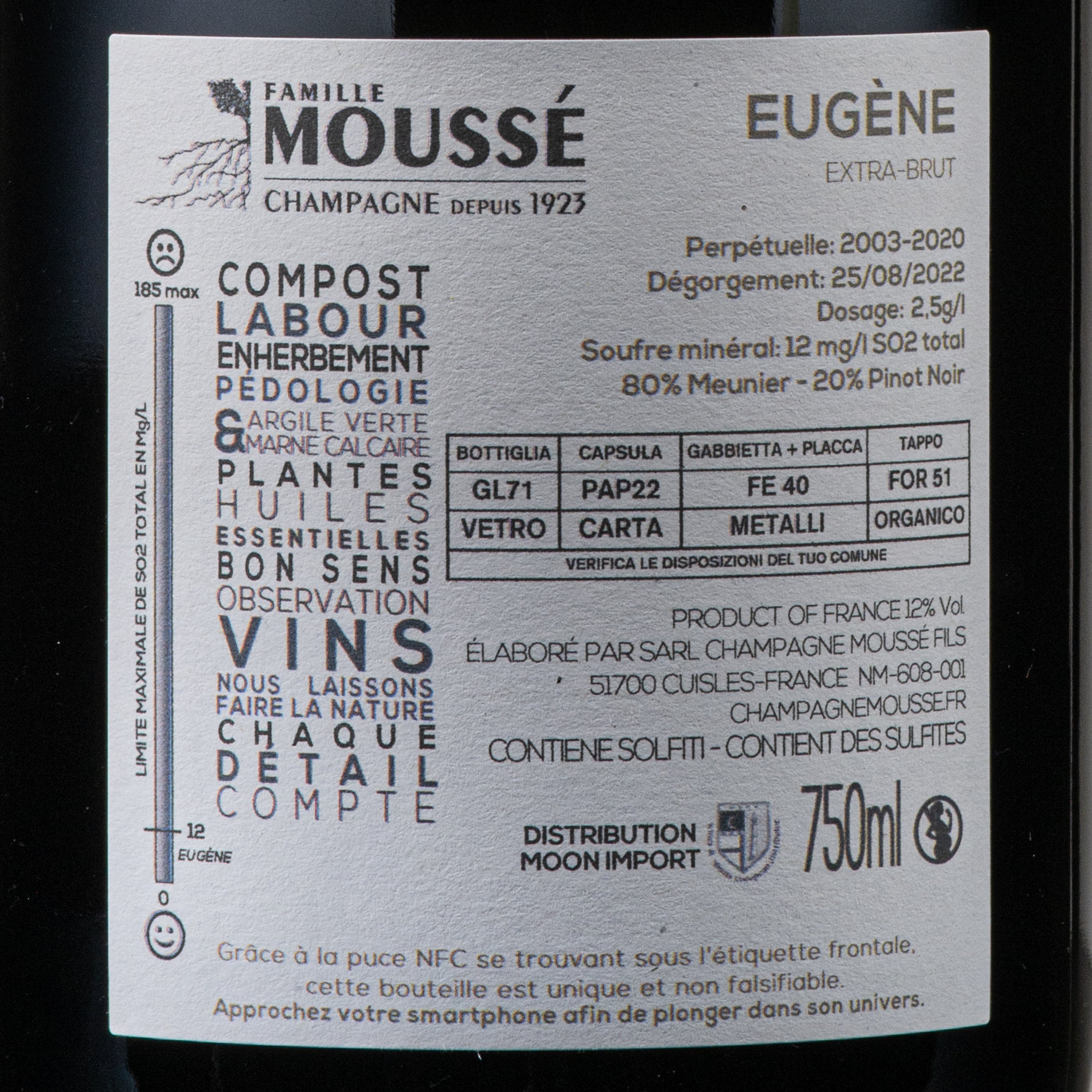 Champagne Eugene Extra Brut Mousse Fils lt.0,750