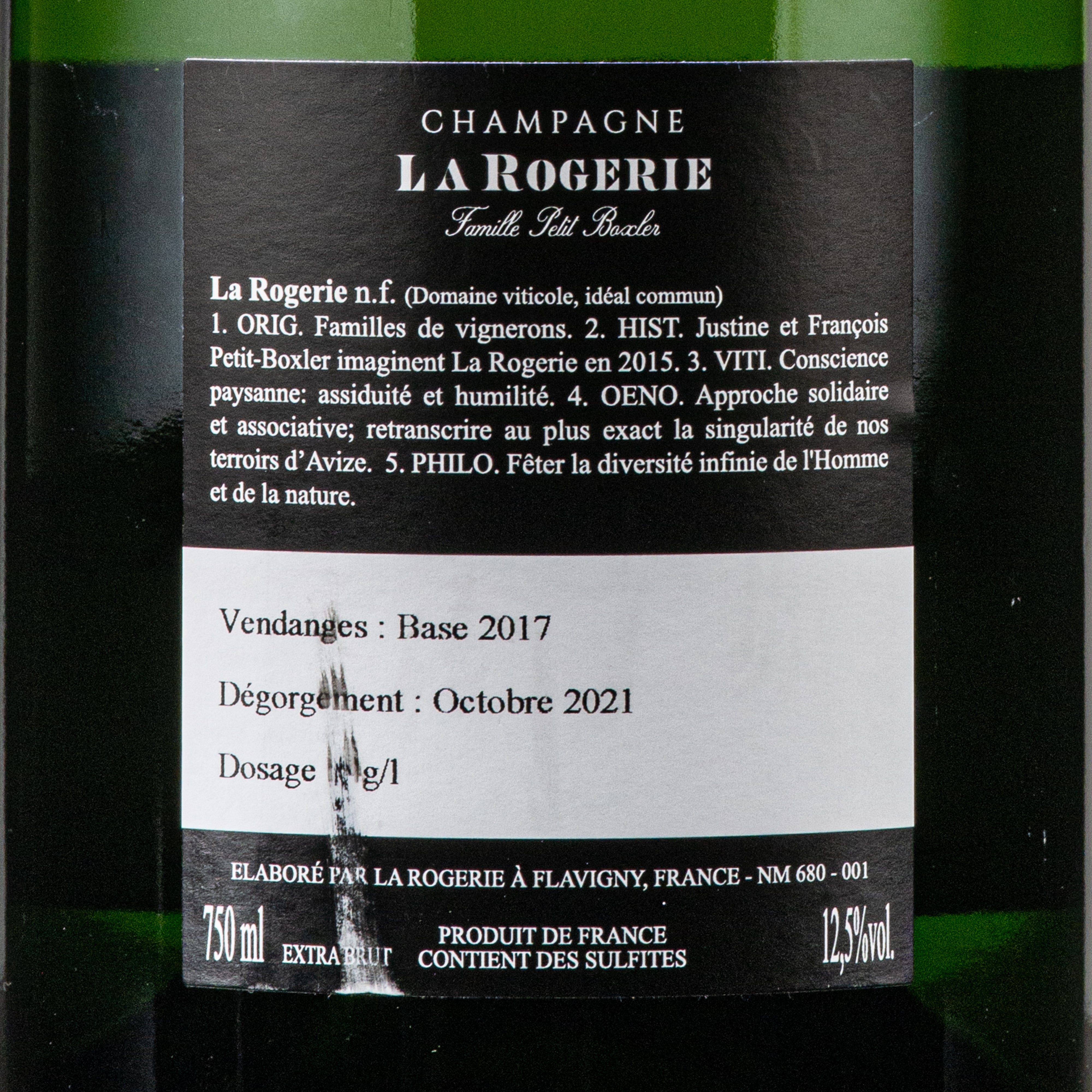 Champagne la grande vie grand cru la Rogerie lt.0,750